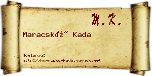 Maracskó Kada névjegykártya